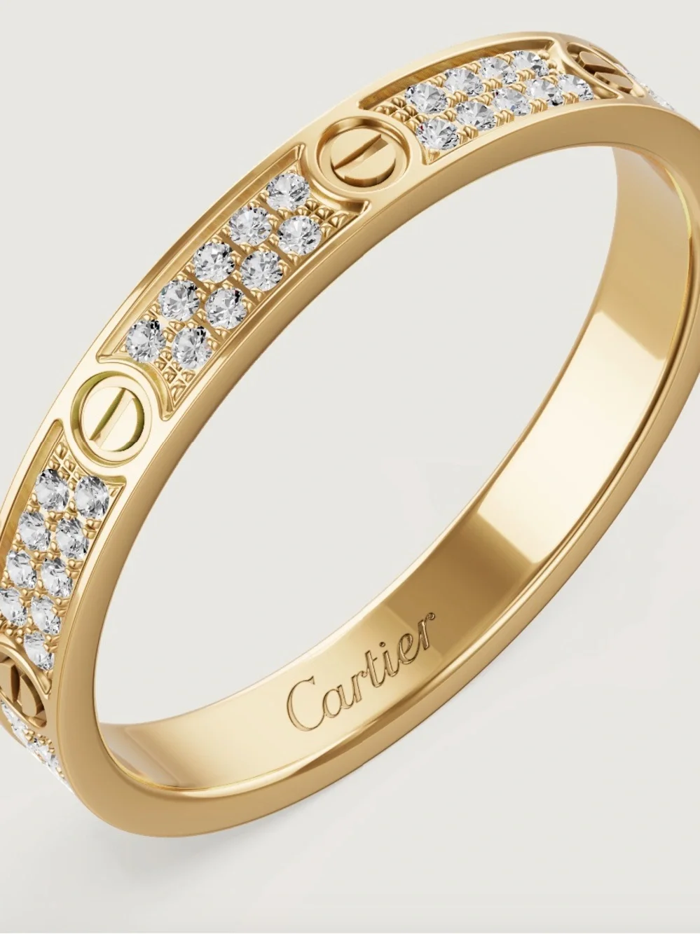 Brand new Cartier Gold Diamond Pavé Love Band